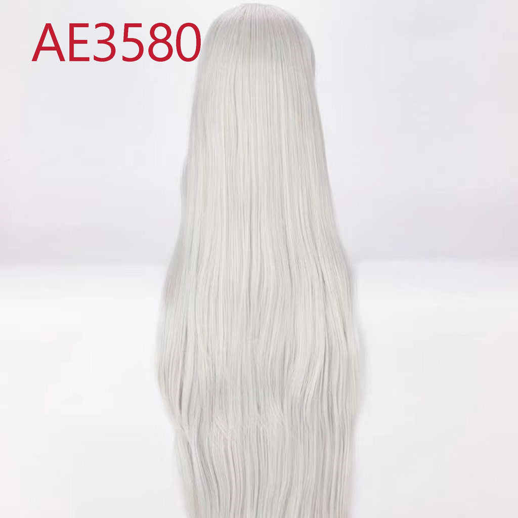 Anime Sesshomaru 100cm Long Wigs Cosplay White Straight Fake Hair for Inuyasha