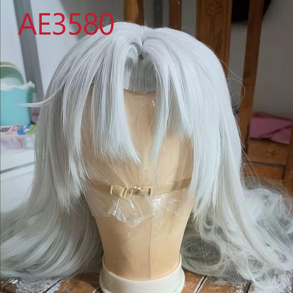 Anime Sesshomaru 100cm Long Wigs Cosplay White Straight Fake Hair for Inuyasha