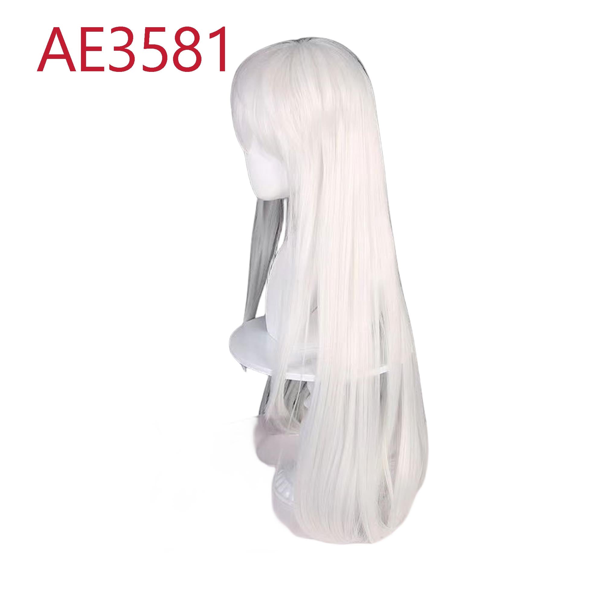 Anime Inuyasha 80cm Long Wigs with White Ear Cosplay White Straight Fake Hair for Inuyasha