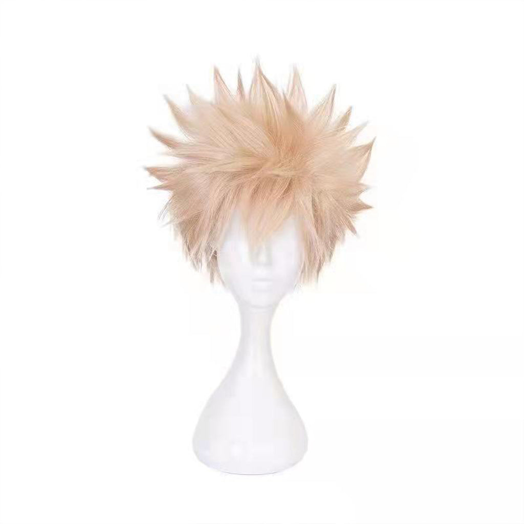 Anime Bakugou Katsuki 20cm Short Wigs Golden Color Fake Hair for My Hero Academia