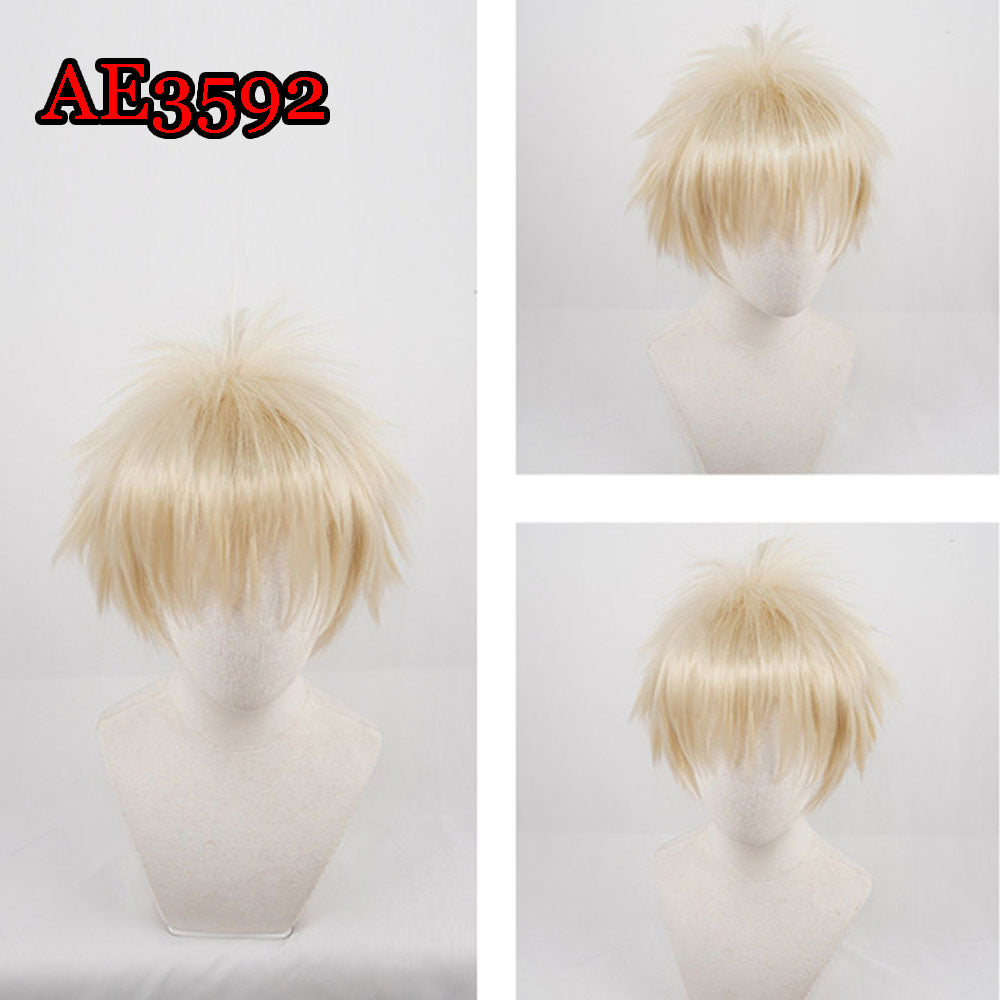 Anime Bakugou Katsuki 20cm Short Wigs Golden Color Fake Hair for My Hero Academia