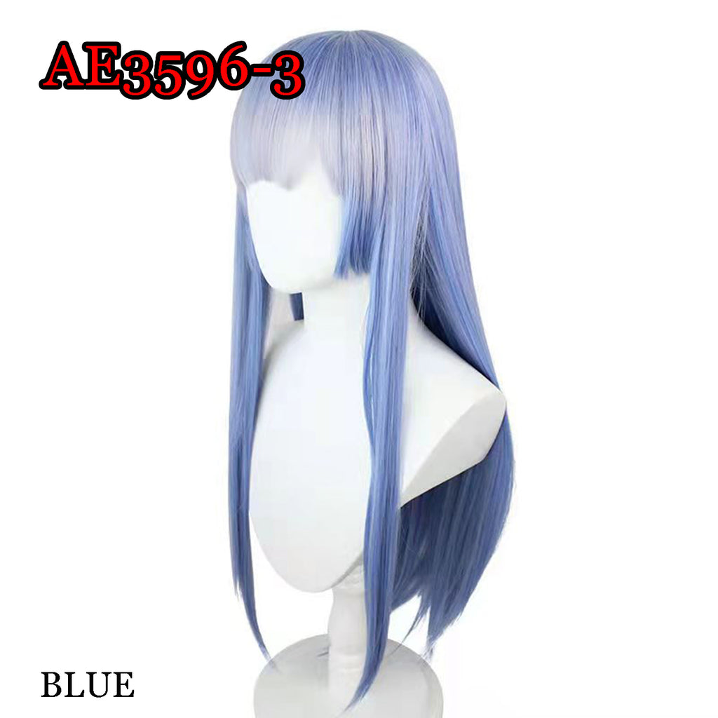Anime Rem Ram 80cm Long Straight Wigs with Hairband Blue or Pink Cosplay Fake Hair for A Zero -Starting Life in Another World‌