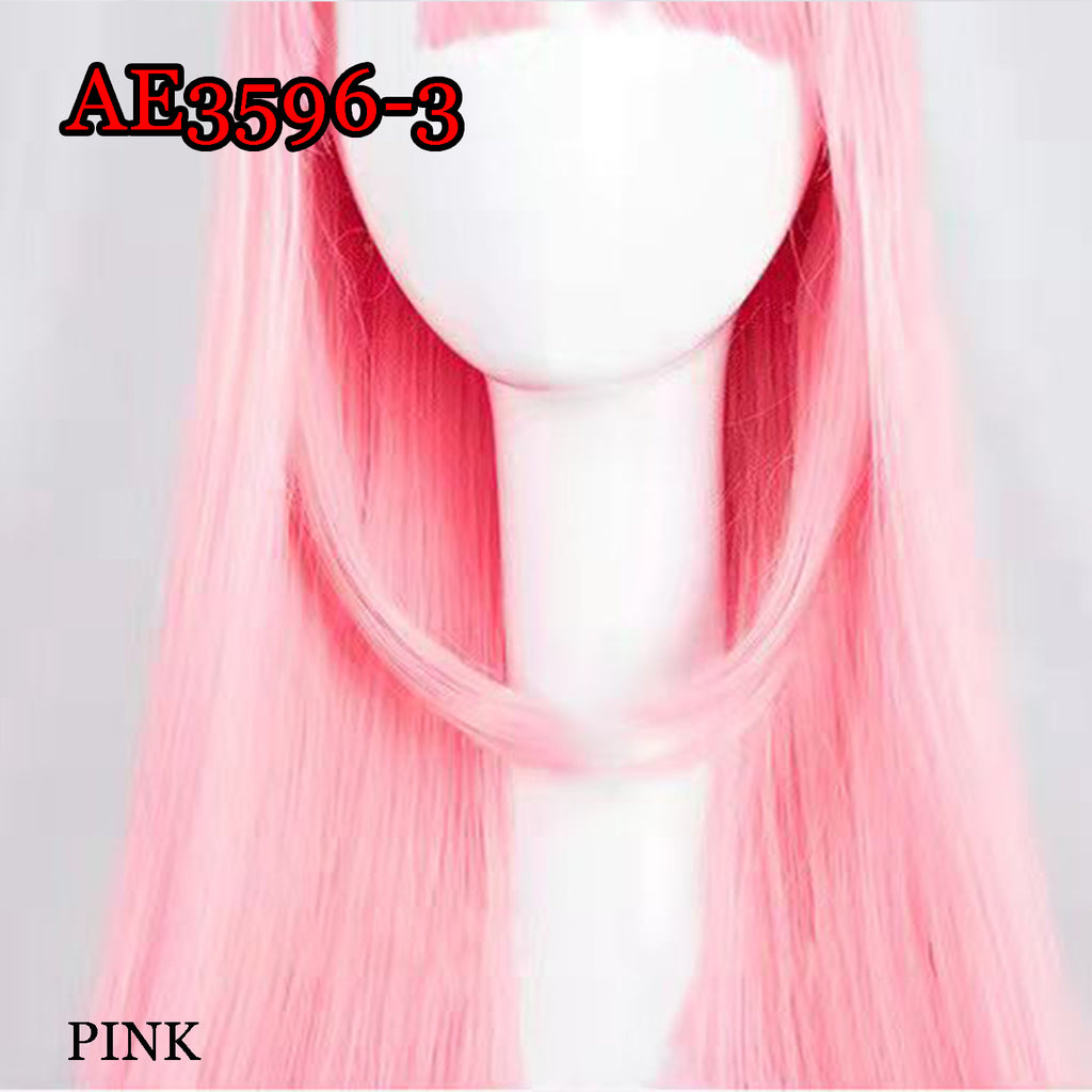 Anime Rem Ram 80cm Long Straight Wigs with Hairband Blue or Pink Cosplay Fake Hair for A Zero -Starting Life in Another World‌