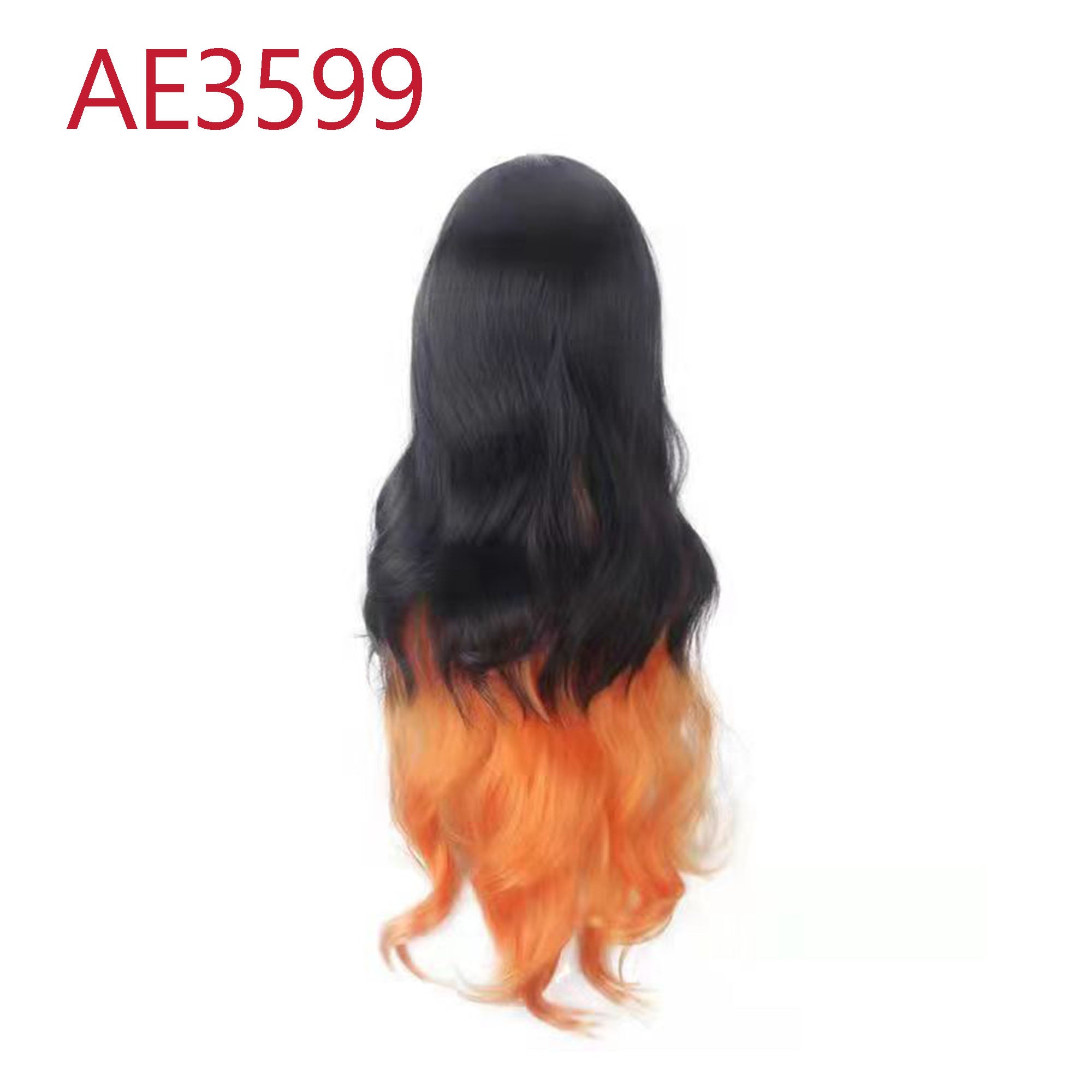 Anime Kamado Nezuko 80cm Long Curl Wigs Black Brown Color Fake Hair for Demon Slayer