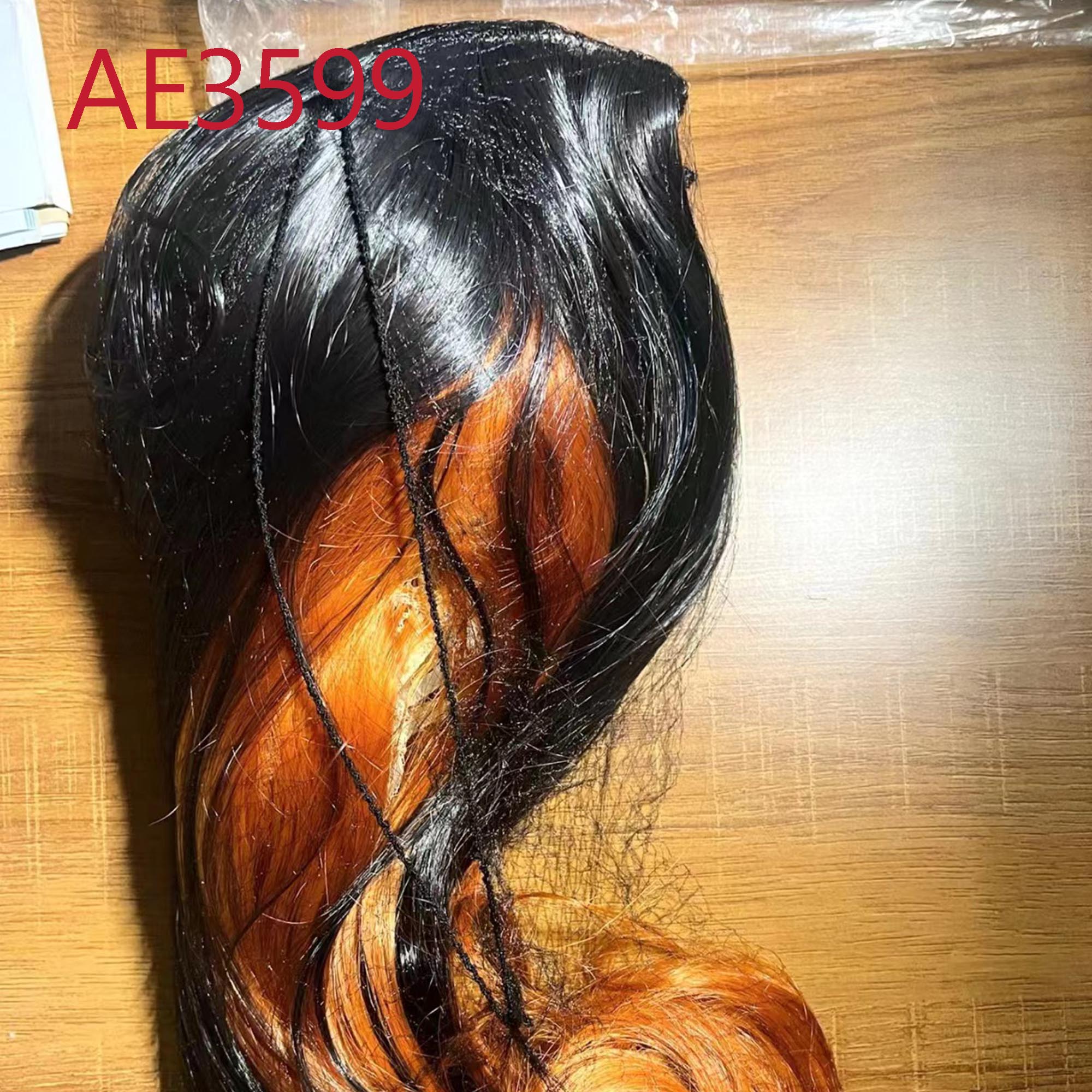 Anime Kamado Nezuko 80cm Long Curl Wigs Black Brown Color Fake Hair for Demon Slayer