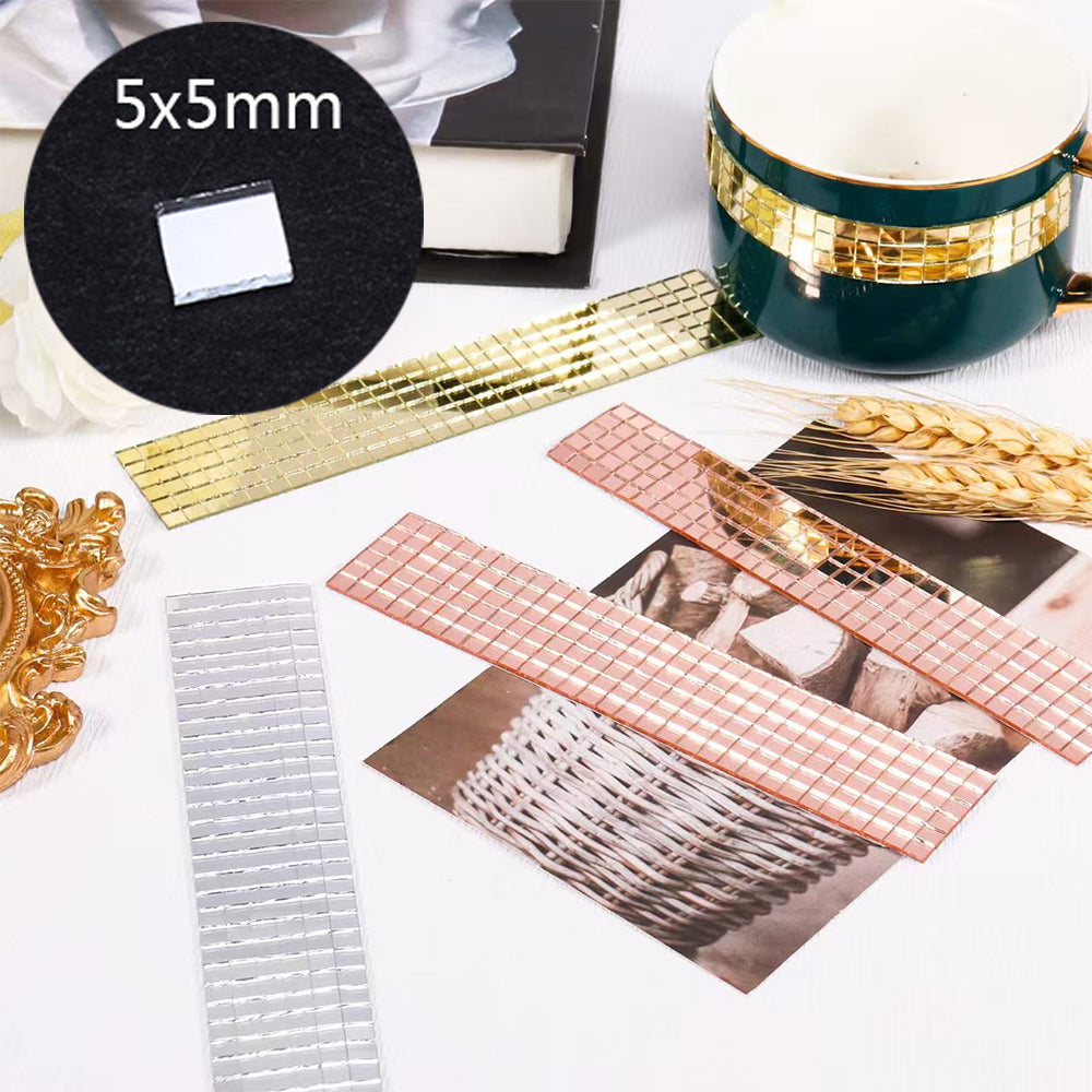 5x5mm Small Self-Adhesive Cyberpunk Face & Skin Makeup Glass Tiles | DIY Mosaic Craft Stickers (480pcs)