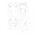 4-Sheets Mix Size Self-Adhesive Cyberpunk Face & Skin Makeup Laser Stickers/DIY Craft Accessories