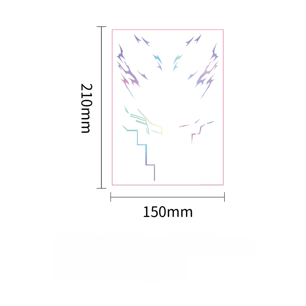 4-Sheets Mix Size Self-Adhesive Cyberpunk Face & Skin Makeup Laser Stickers/DIY Craft Accessories