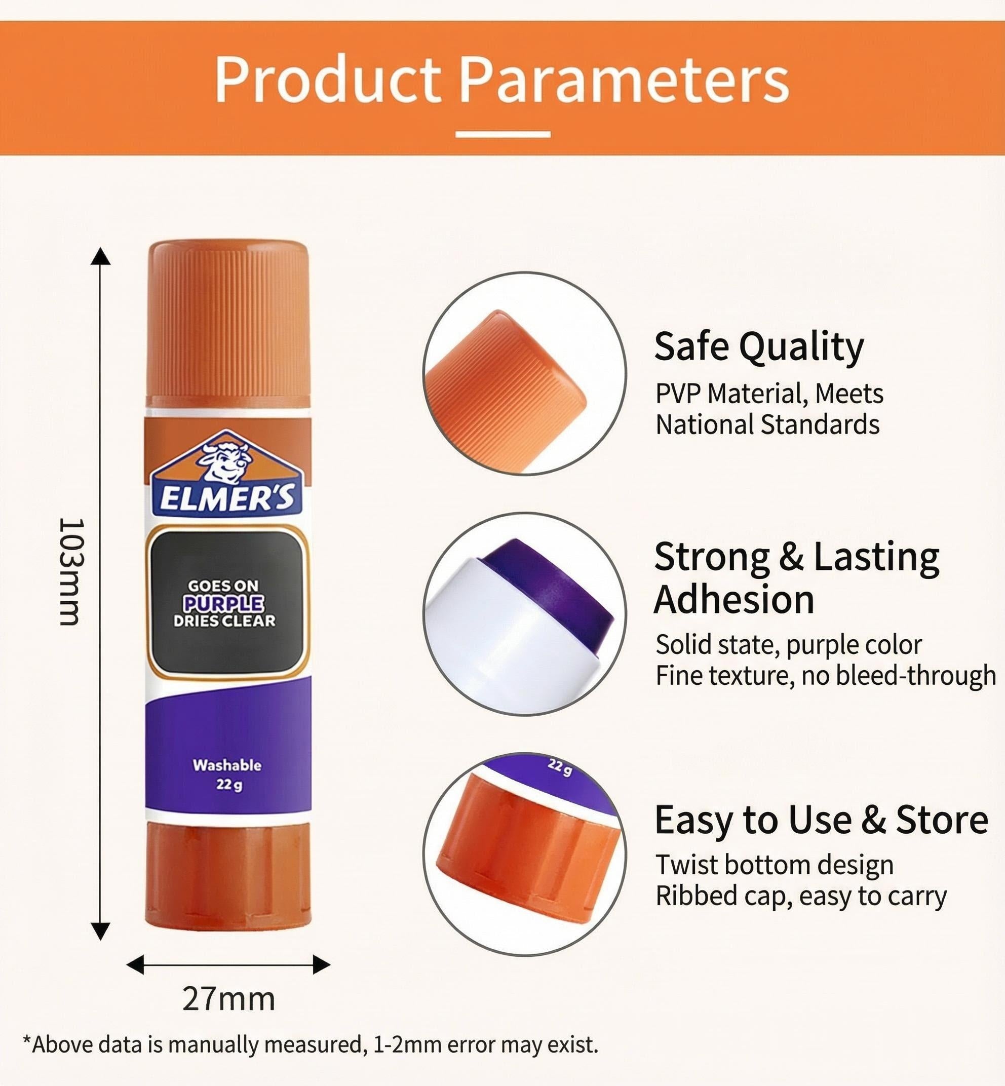 8gram Professional Cosplay Makeup Solid Glue Stick – Tattoo Cover & Eyebrow Shaper, Waterproof & Easy Wash