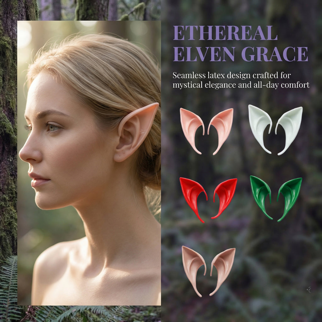 10cm/12cm Latex Elf Ears Cosplay Accessories Halloween Party Fairy Pixie Props Unisex