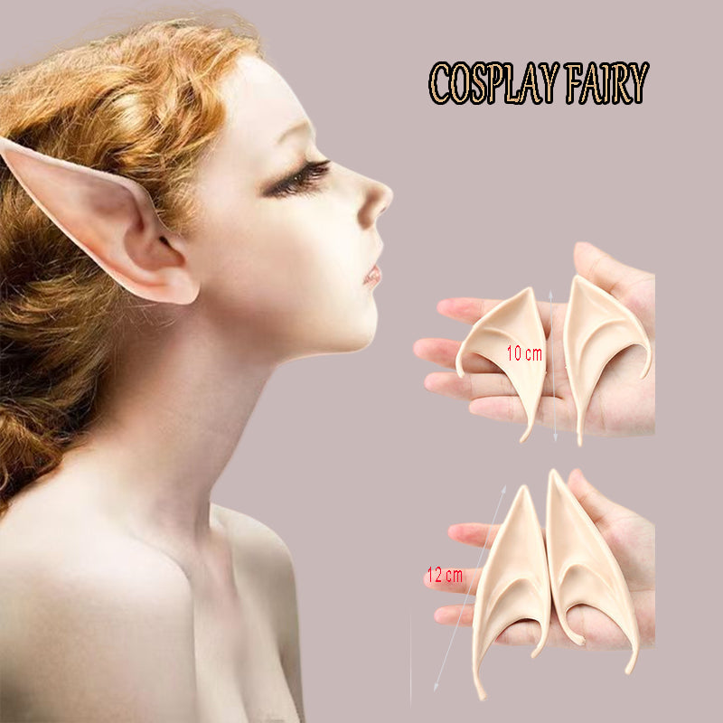 10cm/12cm Latex Elf Ears Cosplay Accessories Halloween Party Fairy Pixie Props Unisex