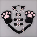 7pcs/set Deluxe Cat Plush Costume Set | Kawaii Cat Ears, Bell Bow Collar & Tie for Cosplay