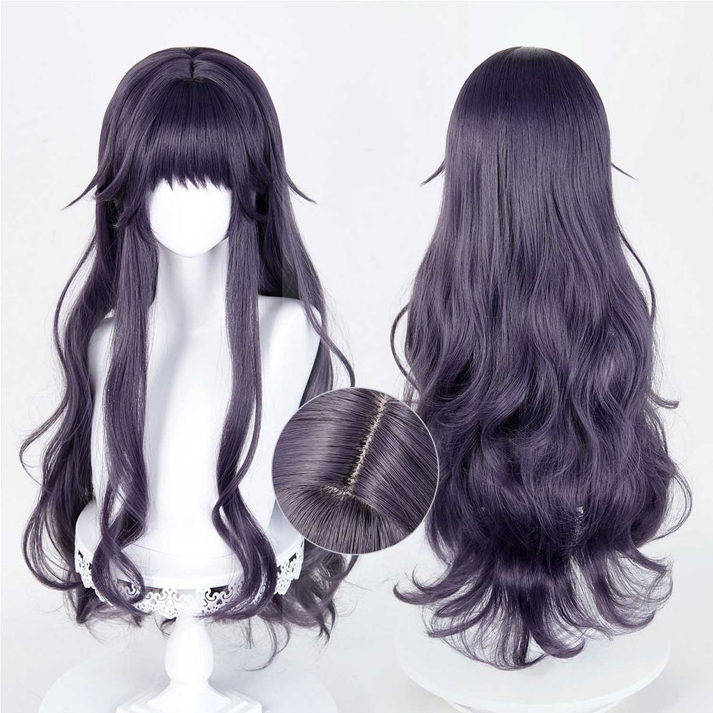 Blooming Incense Long Wig - 90cm Wavy Ash Lavender Hair
