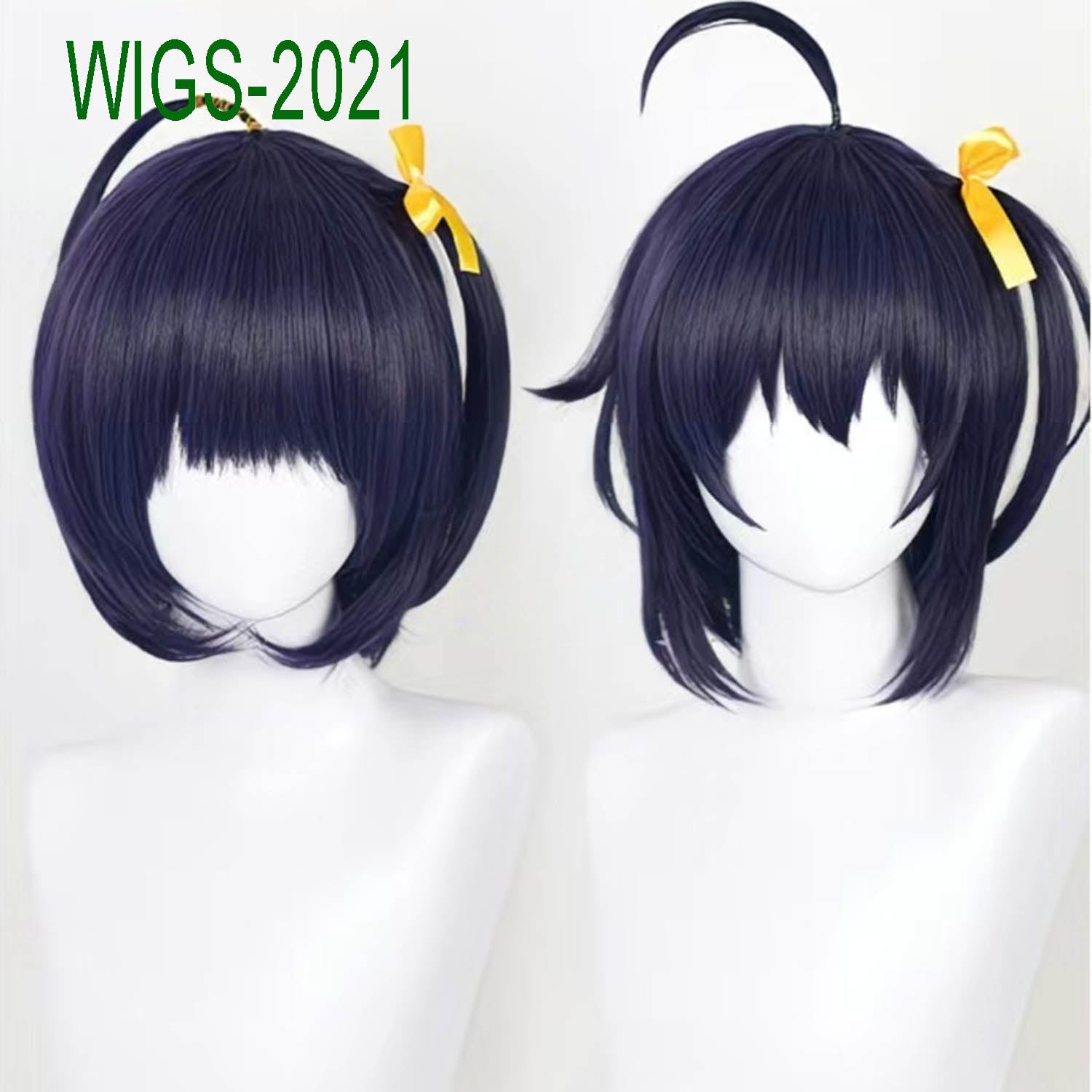 Wicked Eye Illusion Short Wig Set - 30cm Deep Violet Blue Bob with Square Eye Patch