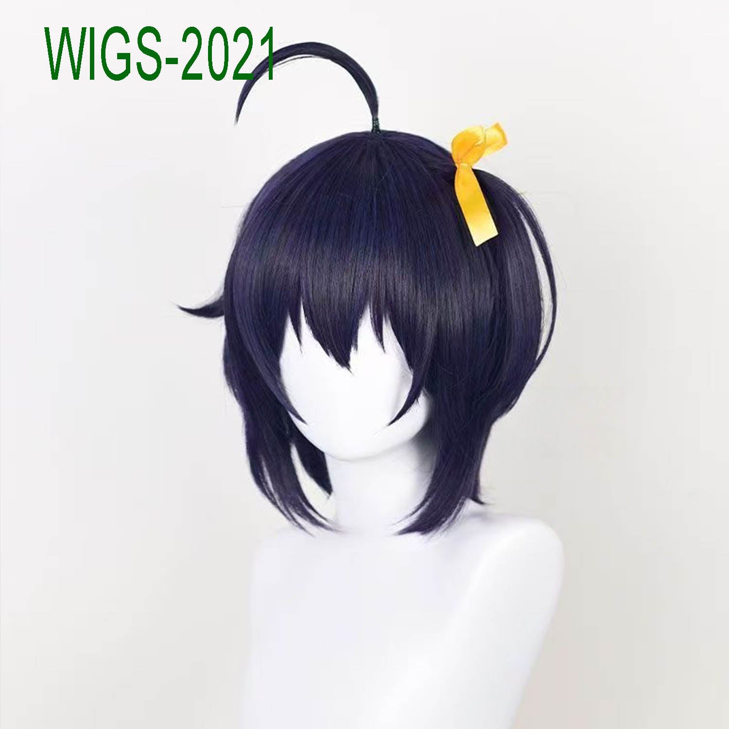 Wicked Eye Illusion Short Wig Set - 30cm Deep Violet Blue Bob with Square Eye Patch