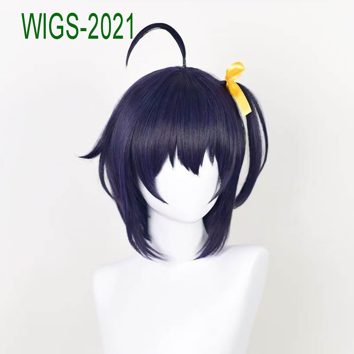 Wicked Eye Illusion Short Wig Set - 30cm Deep Violet Blue Bob with Square Eye Patch