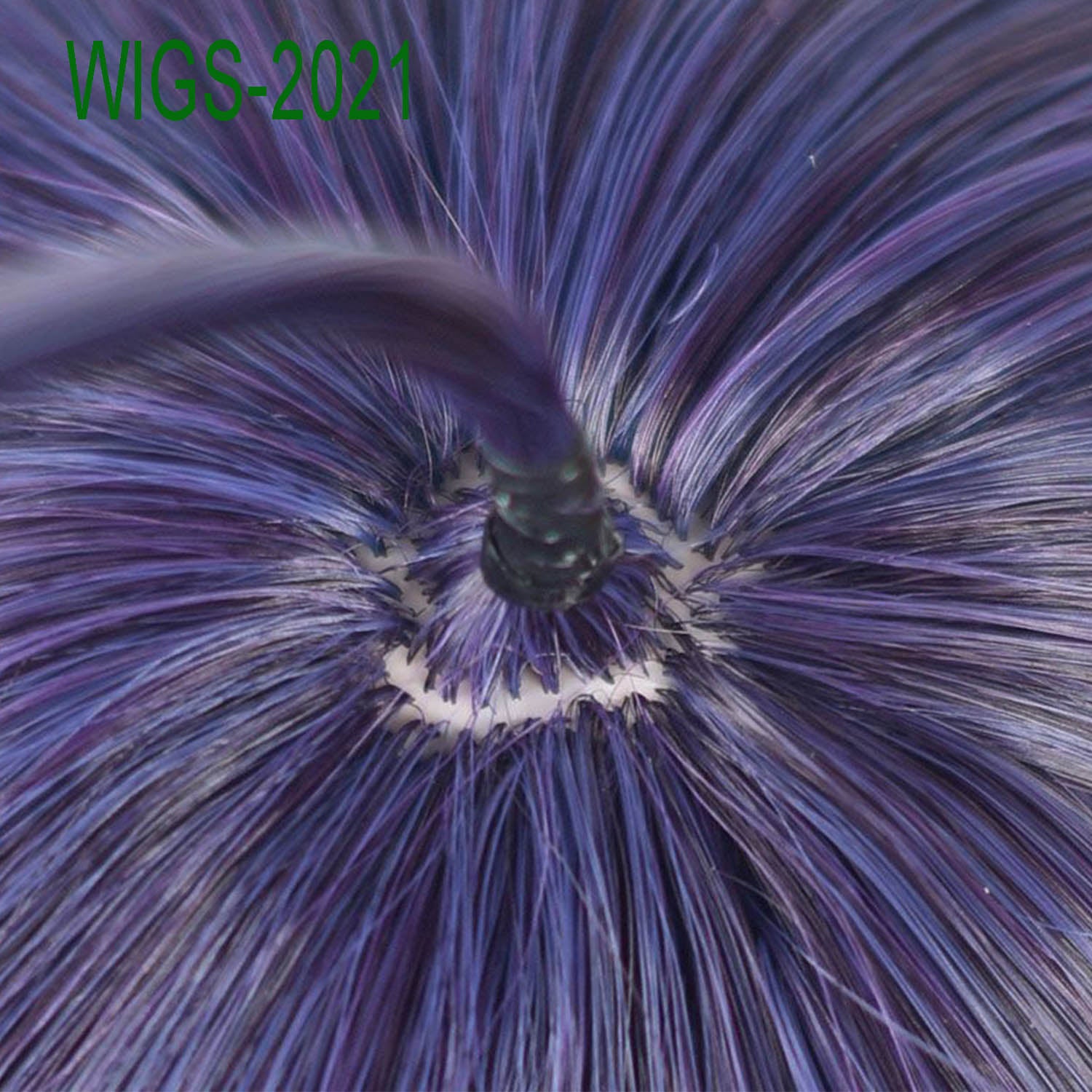 Wicked Eye Illusion Short Wig Set - 30cm Deep Violet Blue Bob with Square Eye Patch