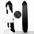 Black Anime Wigs with High Ponytail - 96cm Long Straight Cosplay Wig