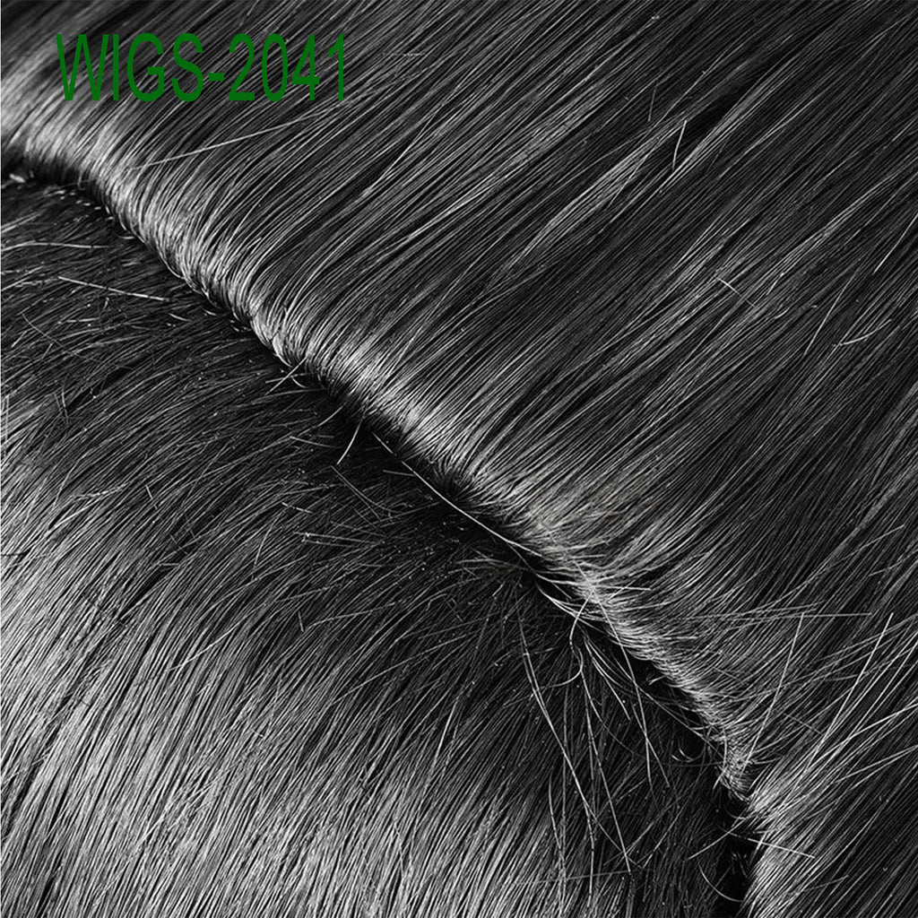 Long Black High Ponytail Wig - 96cm Cosplay Hair with White Streak