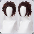 Dark Brown Spiky Short Wigs -32cm Anime Cosplay Fake Hair