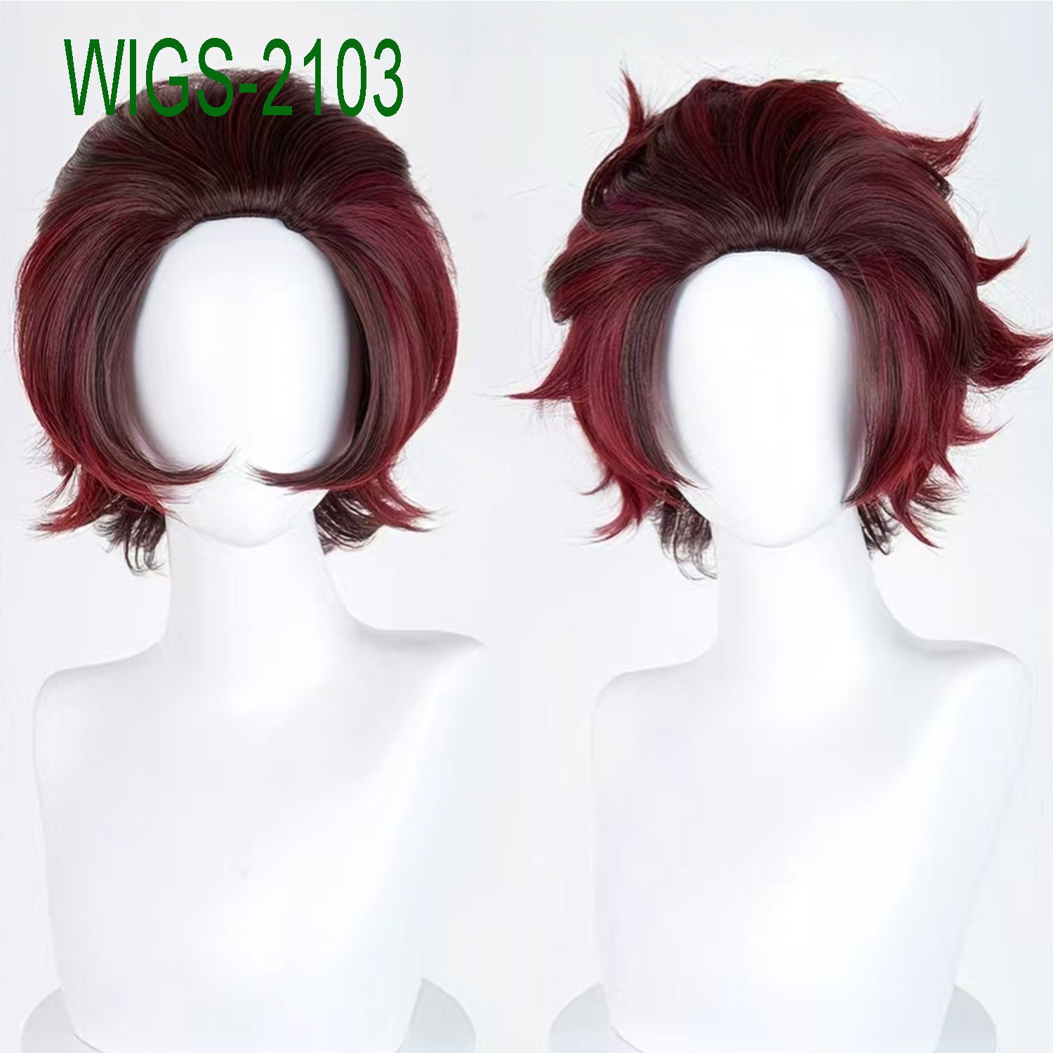Burgundy Short Wig with Black Tips-32cm Textured Spiky Layers for Cosplay