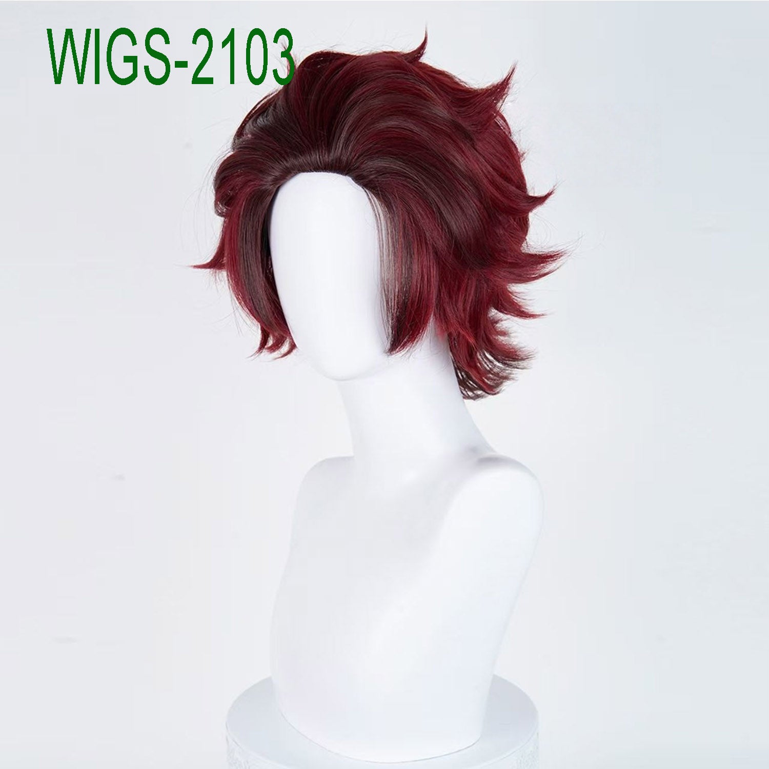 Burgundy Short Wig with Black Tips-32cm Textured Spiky Layers for Cosplay