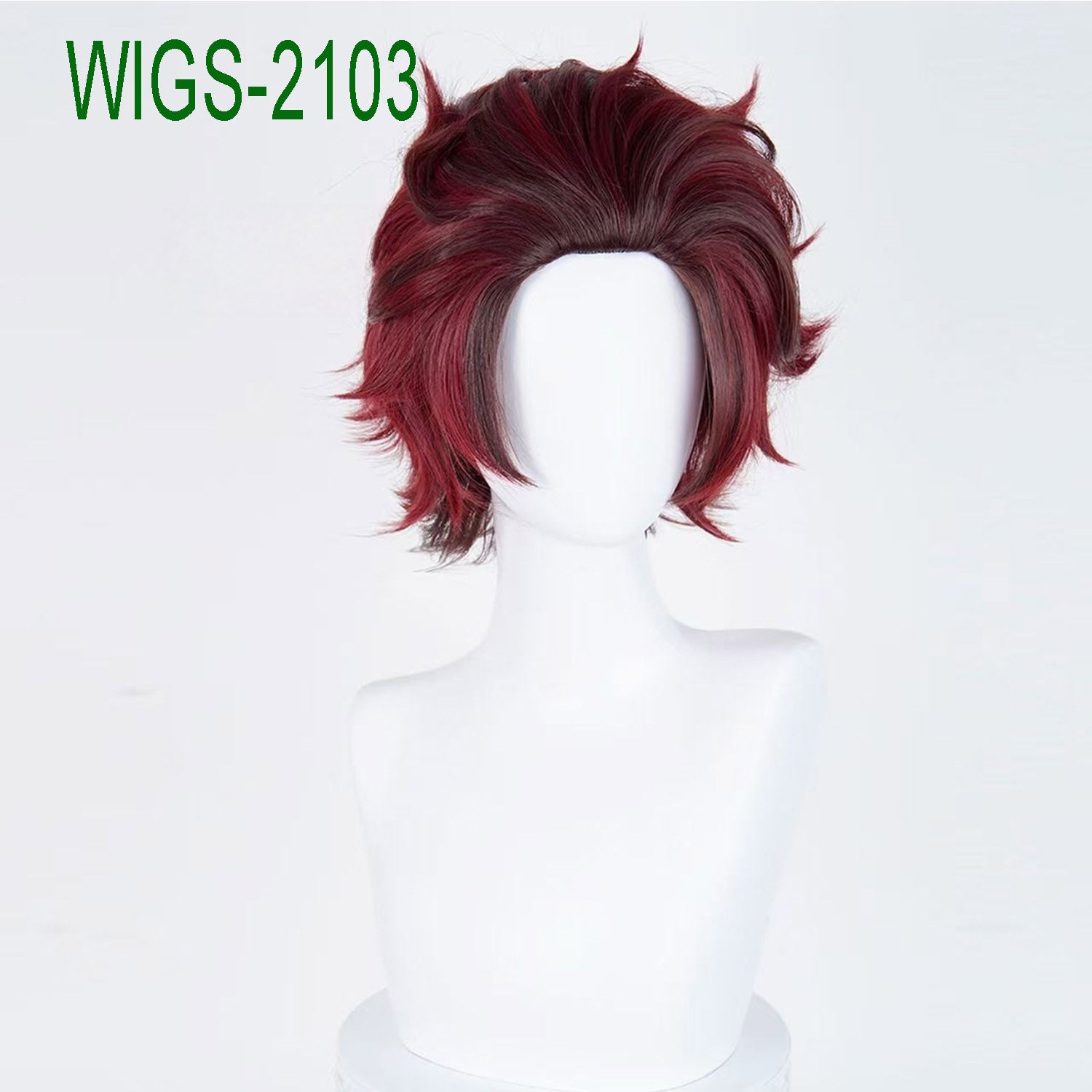 Burgundy Short Wig with Black Tips-32cm Textured Spiky Layers for Cosplay