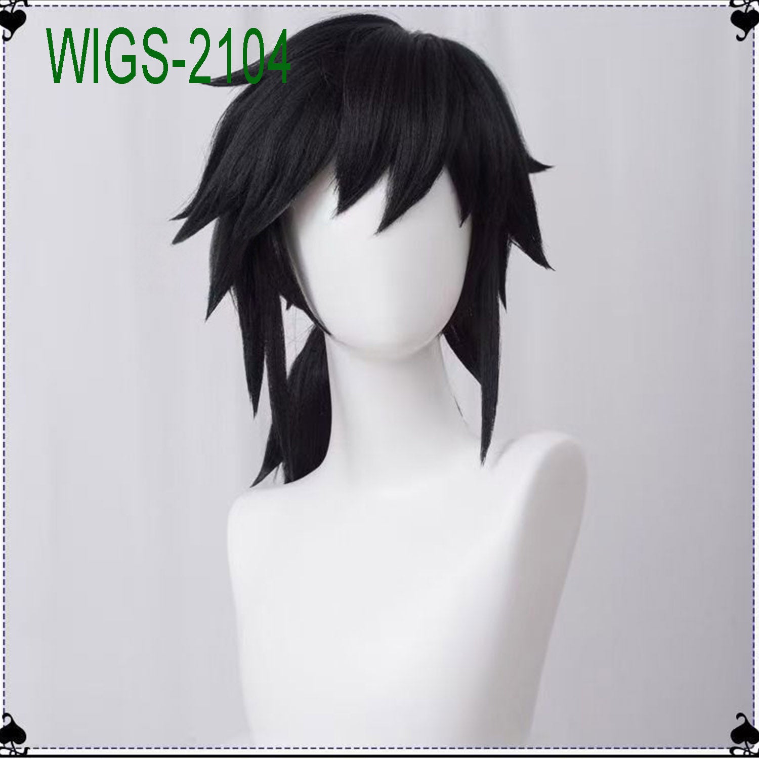 Black Puffy Long Wig-60cm Flip-Out with Ponytail Wig