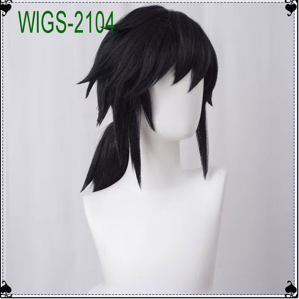 Black Puffy Long Wig-60cm Flip-Out with Ponytail Wig