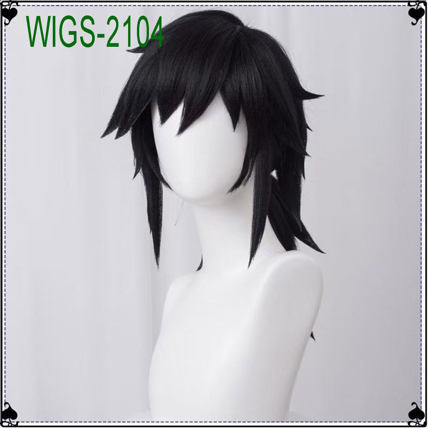 Black Puffy Long Wig-60cm Flip-Out with Ponytail Wig