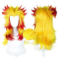 Yellow and Fiery Red Ombre Ends Straight Wigs-65cm Anime Cosplay Fake Hair with Short Hairpin Ponytail