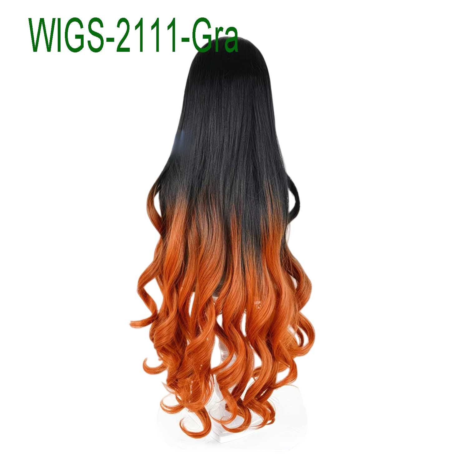 Black to Brown Ombre Long Wavy Cosplay Wig - 95cm Anime Cosplay Fake Hair