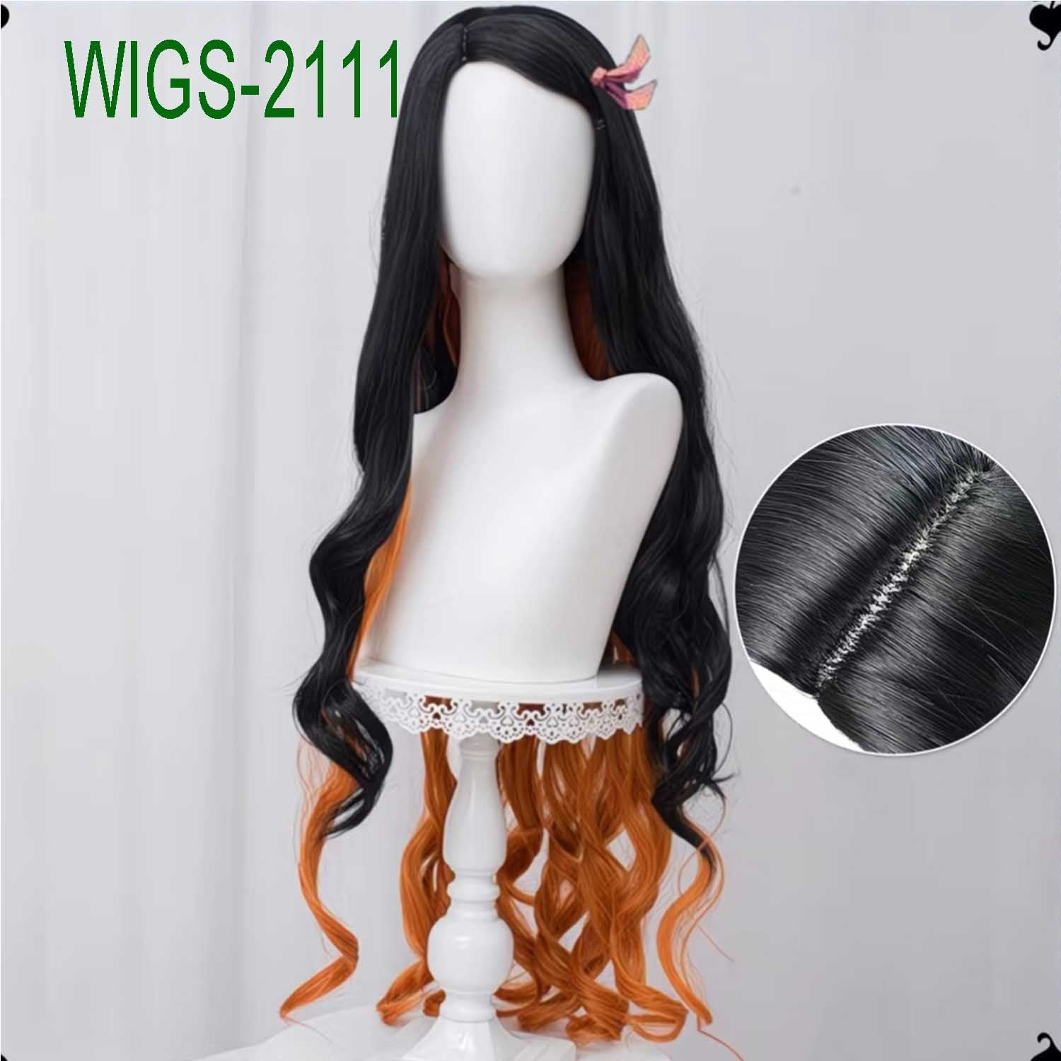 Black and Brown 2 Colors Long Curl Wig - 100cm Anime Cosplay Fake Hair