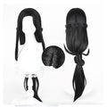 Black Long Straight Wig-100cm Anime Cosplay Ponytail