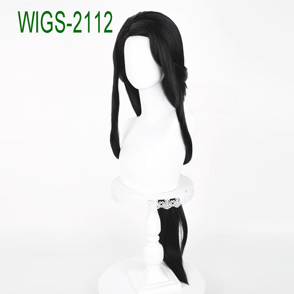 Black Long Straight Wig-100cm Anime Cosplay Ponytail