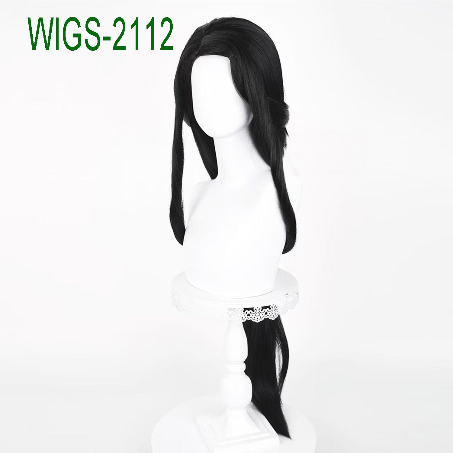 Black Long Straight Wig-100cm Anime Cosplay Ponytail