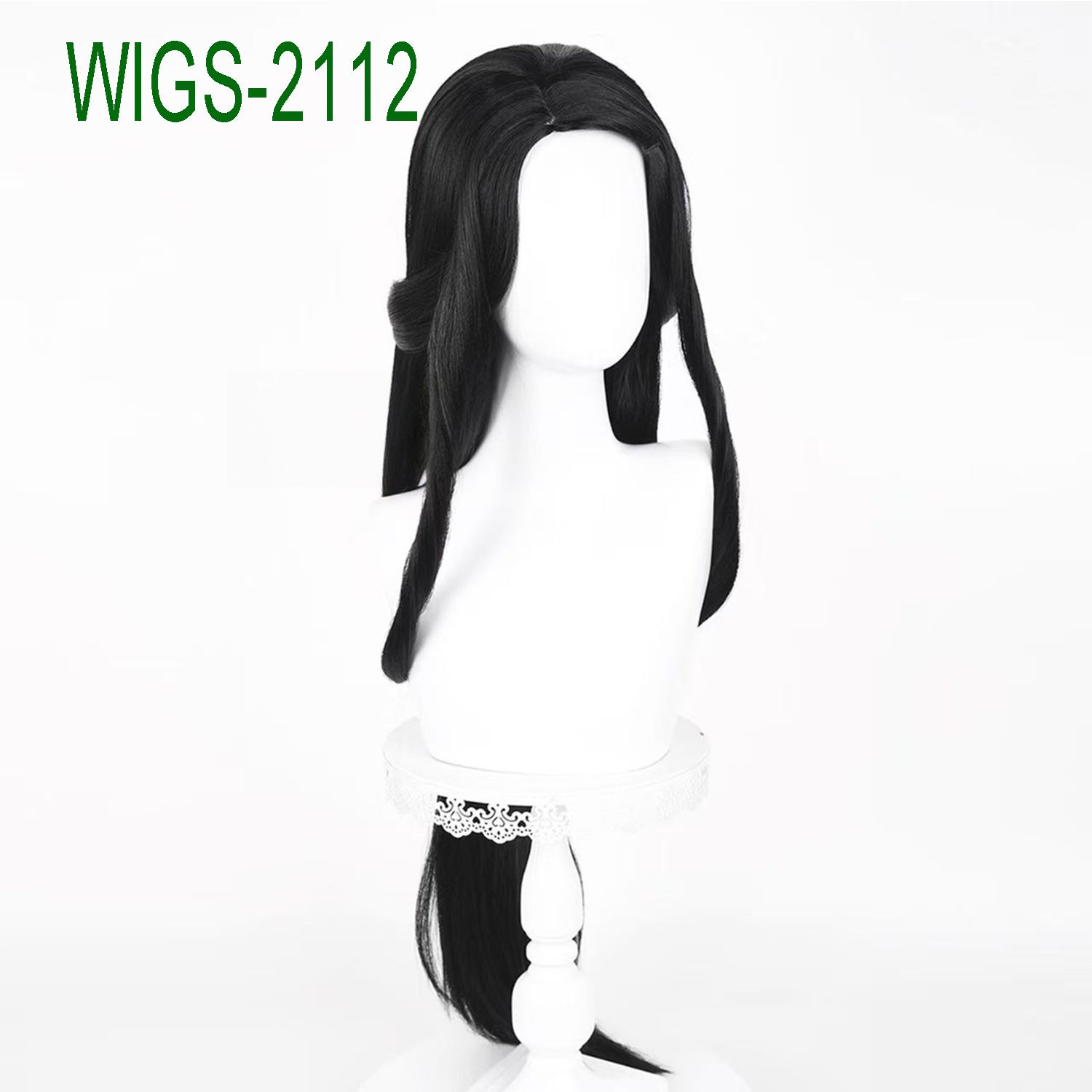 Black Long Straight Wig-100cm Anime Cosplay Ponytail