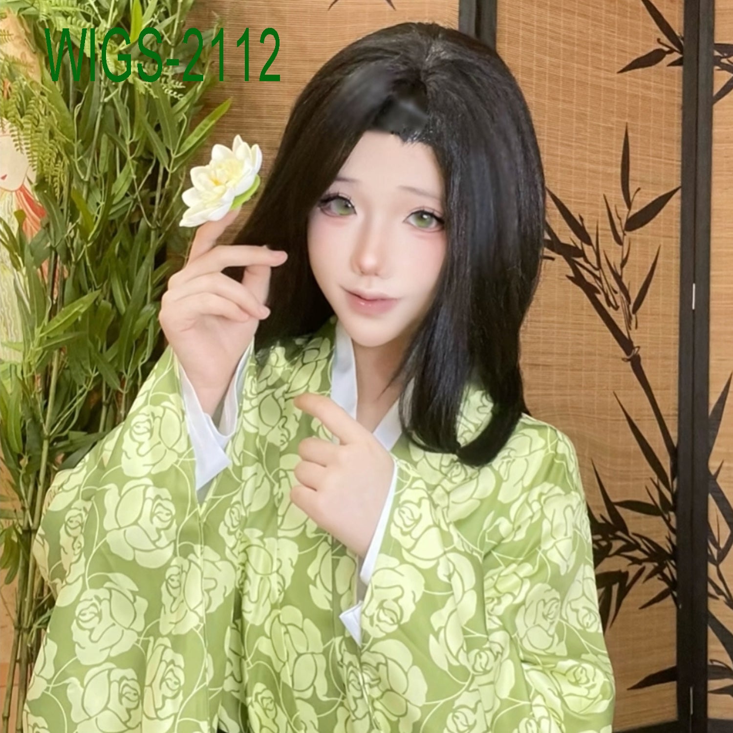 Black Long Straight Wig-100cm Anime Cosplay Ponytail