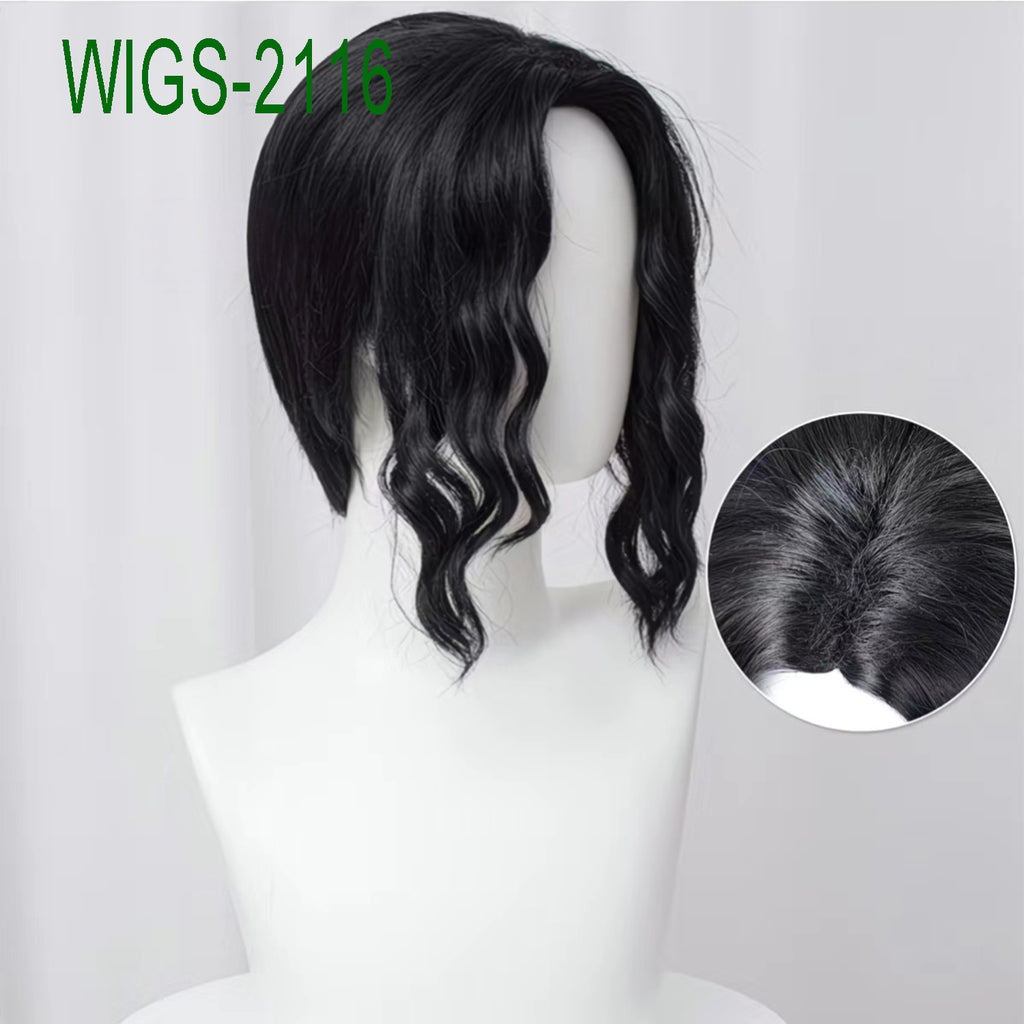 Black Curl Bangs Short Wig-30cm Anime Cosplay Fake Hair