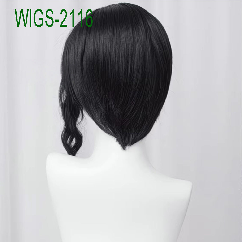 Black Curl Bangs Short Wig-30cm Anime Cosplay Fake Hair