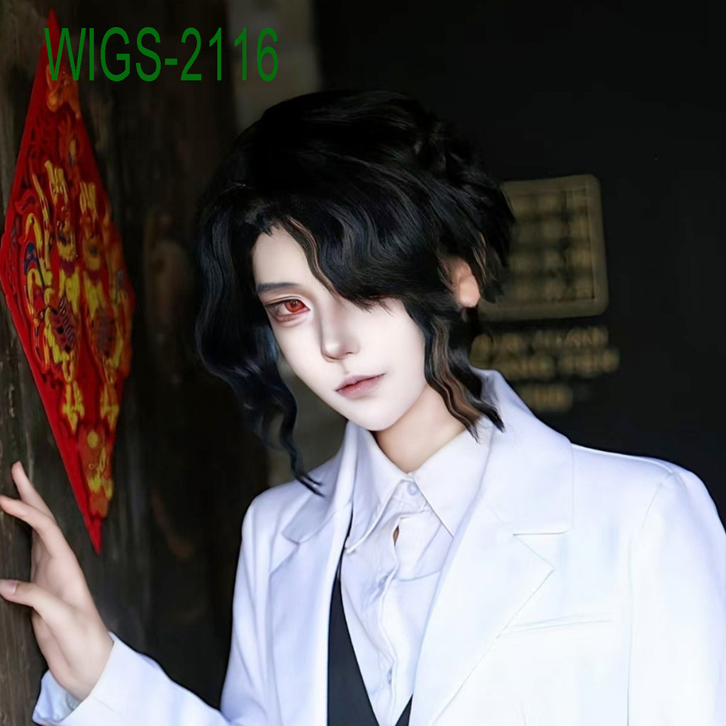 Black Curl Bangs Short Wig-30cm Anime Cosplay Fake Hair