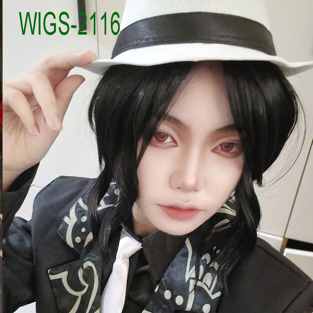 Black Curl Bangs Short Wig-30cm Anime Cosplay Fake Hair