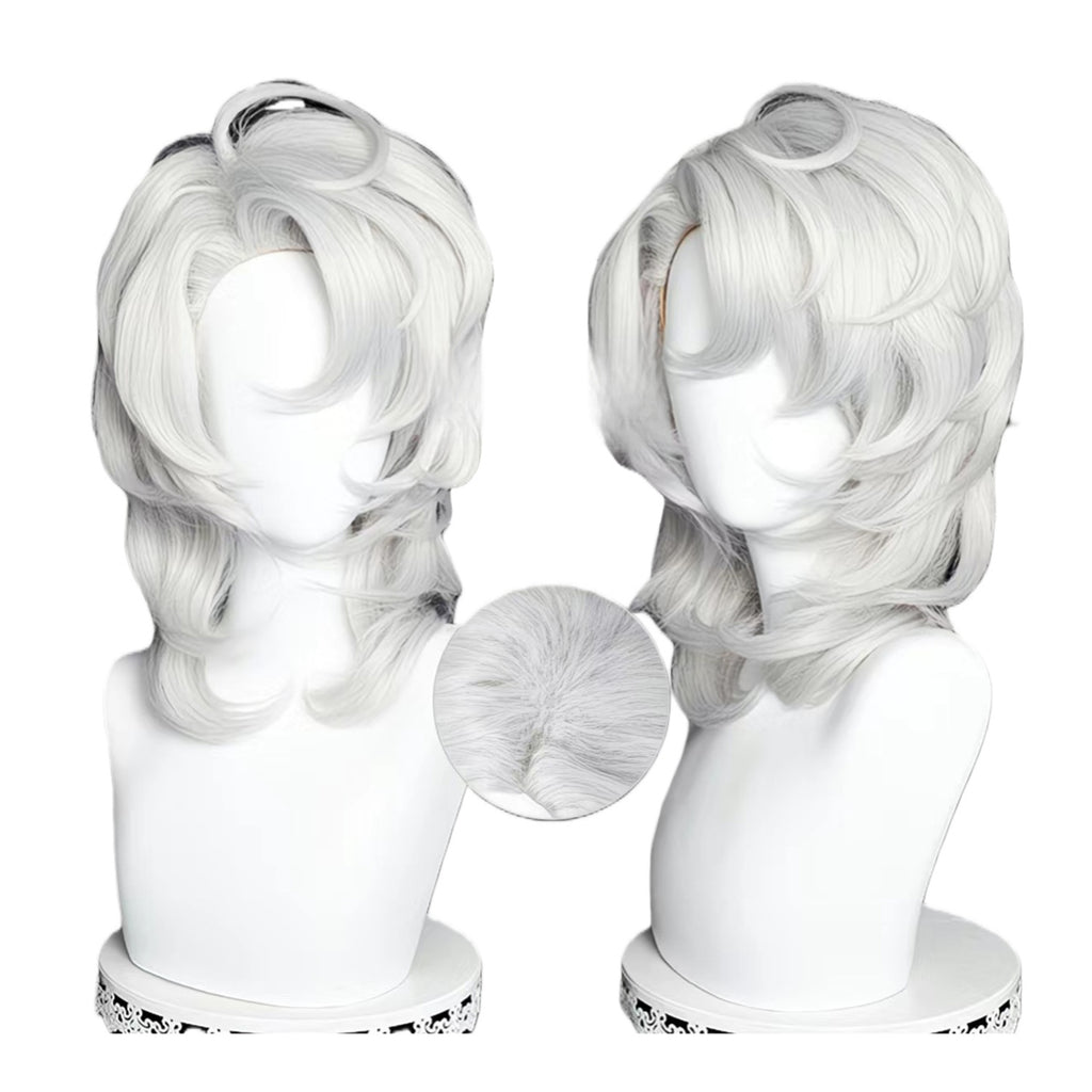 Silver White Layerd Curl Wigs-40cm Anime Cosplay Fake Hair