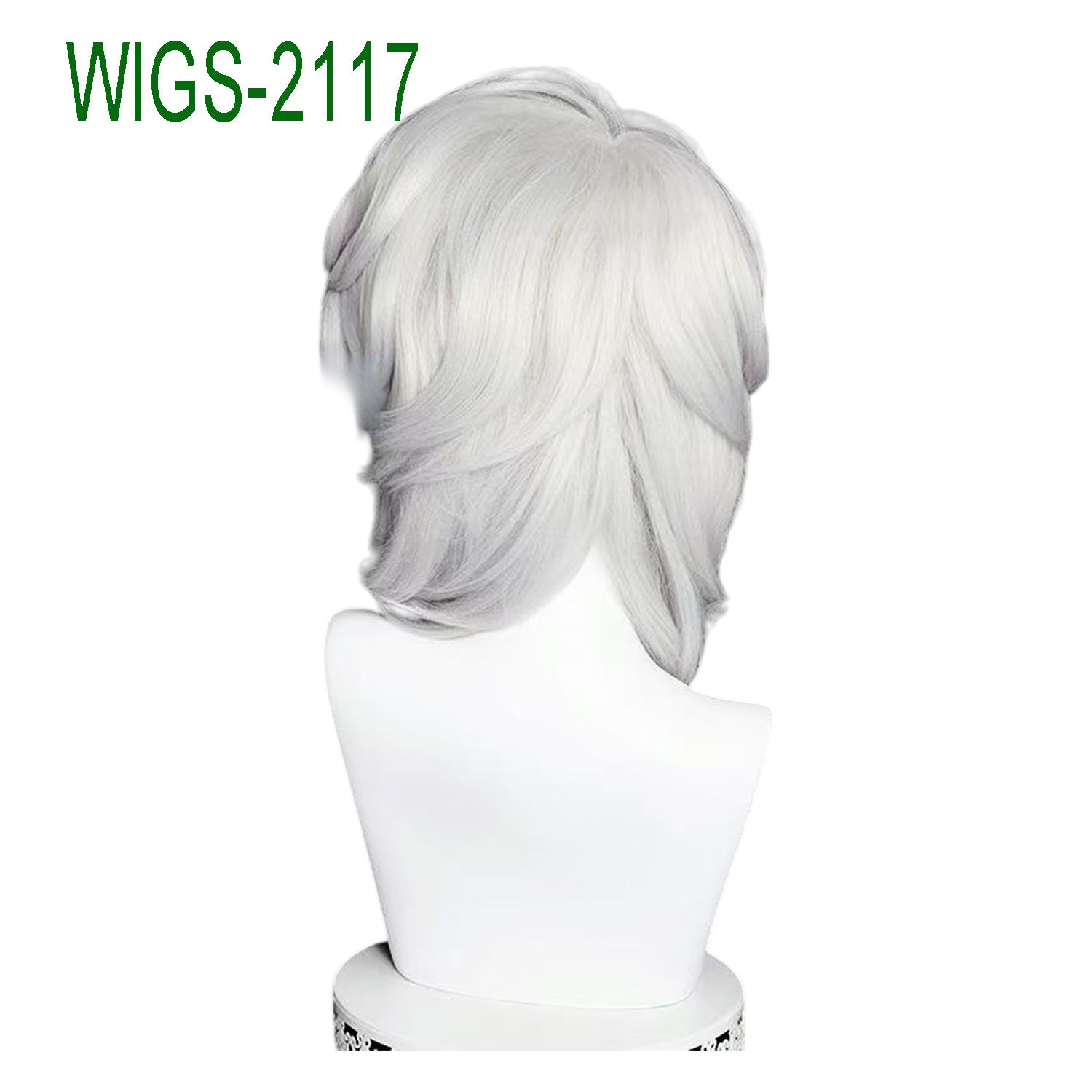 Silver White Layerd Curl Wigs-40cm Anime Cosplay Fake Hair