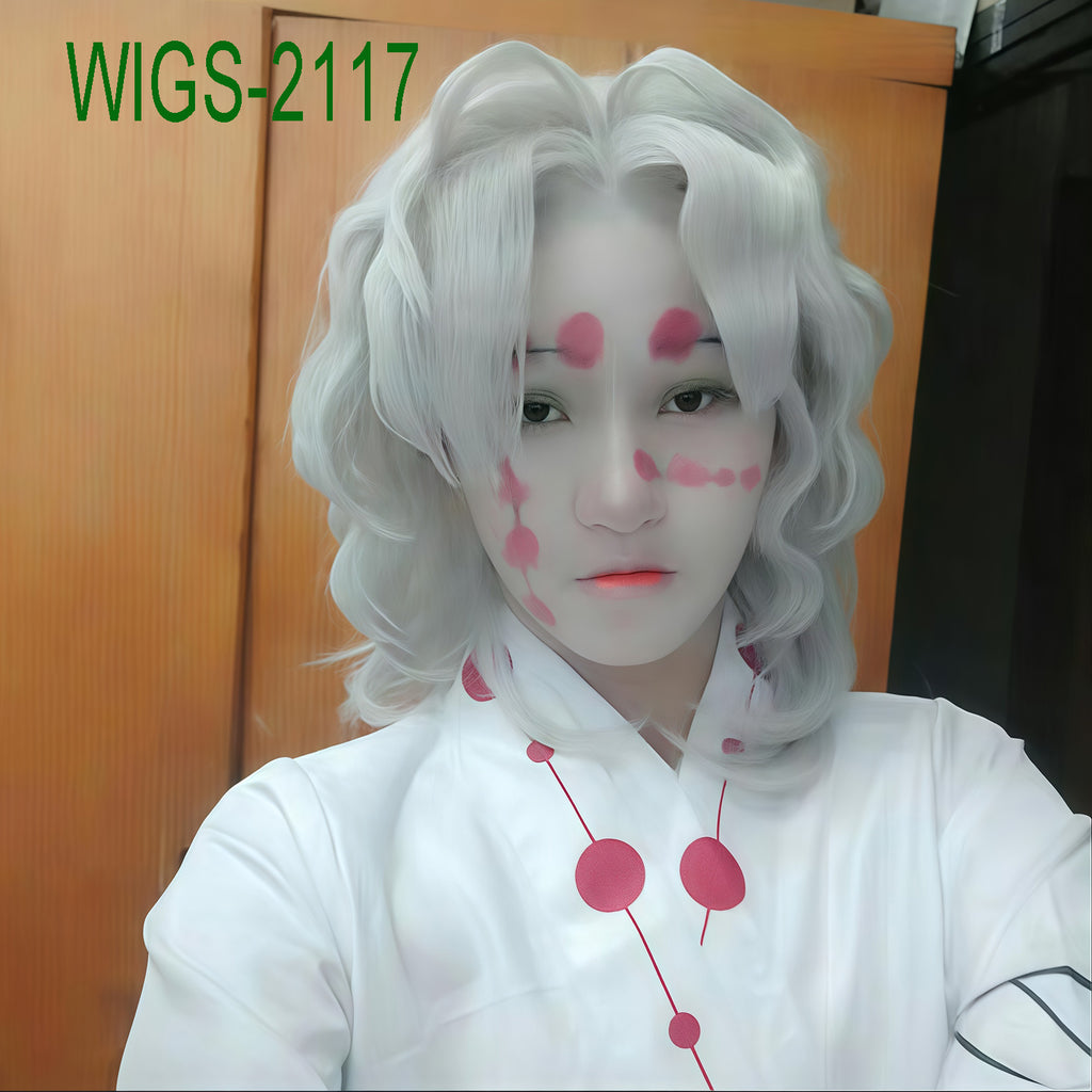 Silver White Layerd Curl Wigs-40cm Anime Cosplay Fake Hair