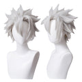 Silver White Outward Flipped Straight Short Wigs-35cm Anime Cosplay Fake Hair