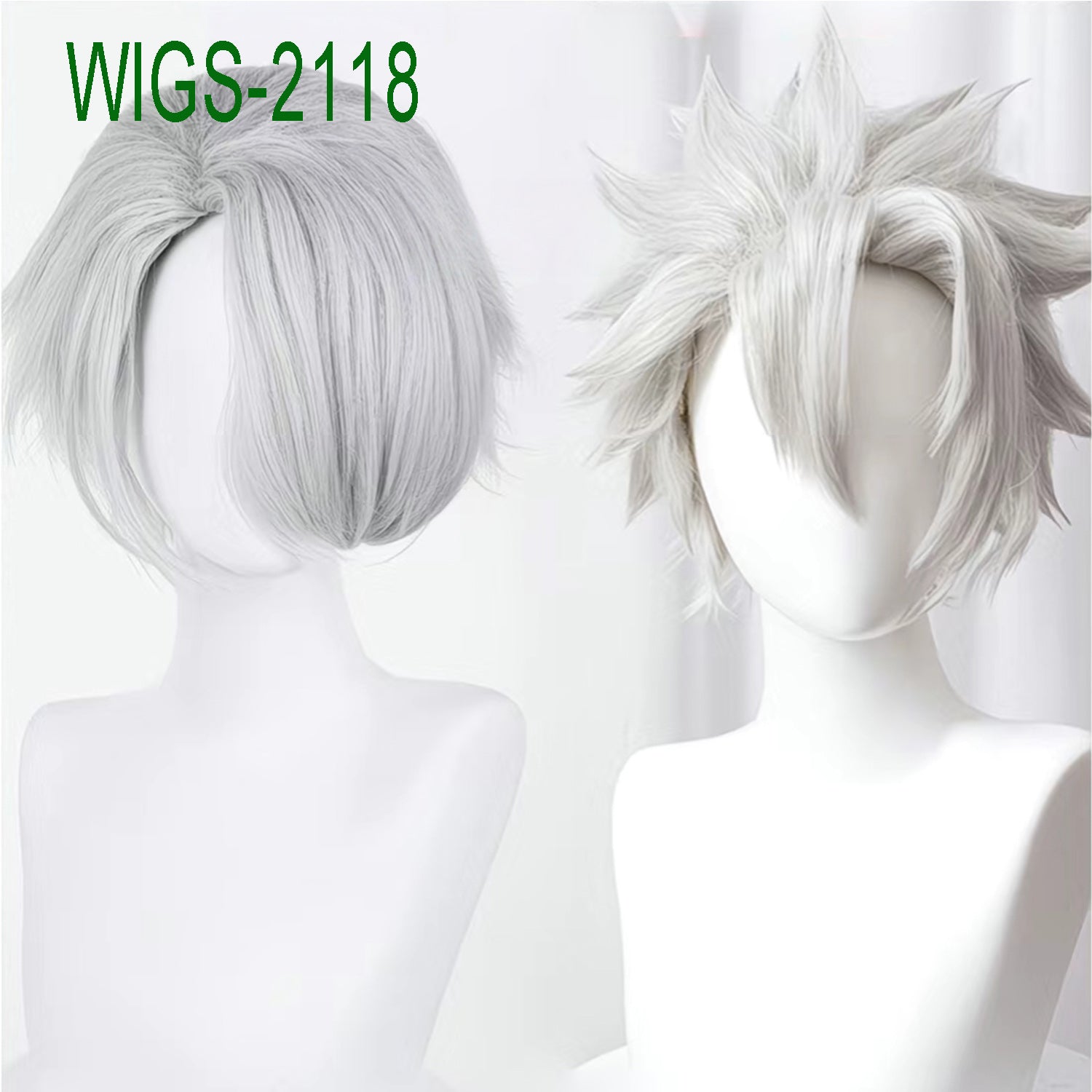 Silver White Outward Flipped Straight Short Wigs-35cm Anime Cosplay Fake Hair