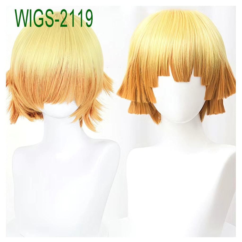 Yellow to Orange Gradient Straight Short Wigs-30cm Anime Cosplay Fake Hair