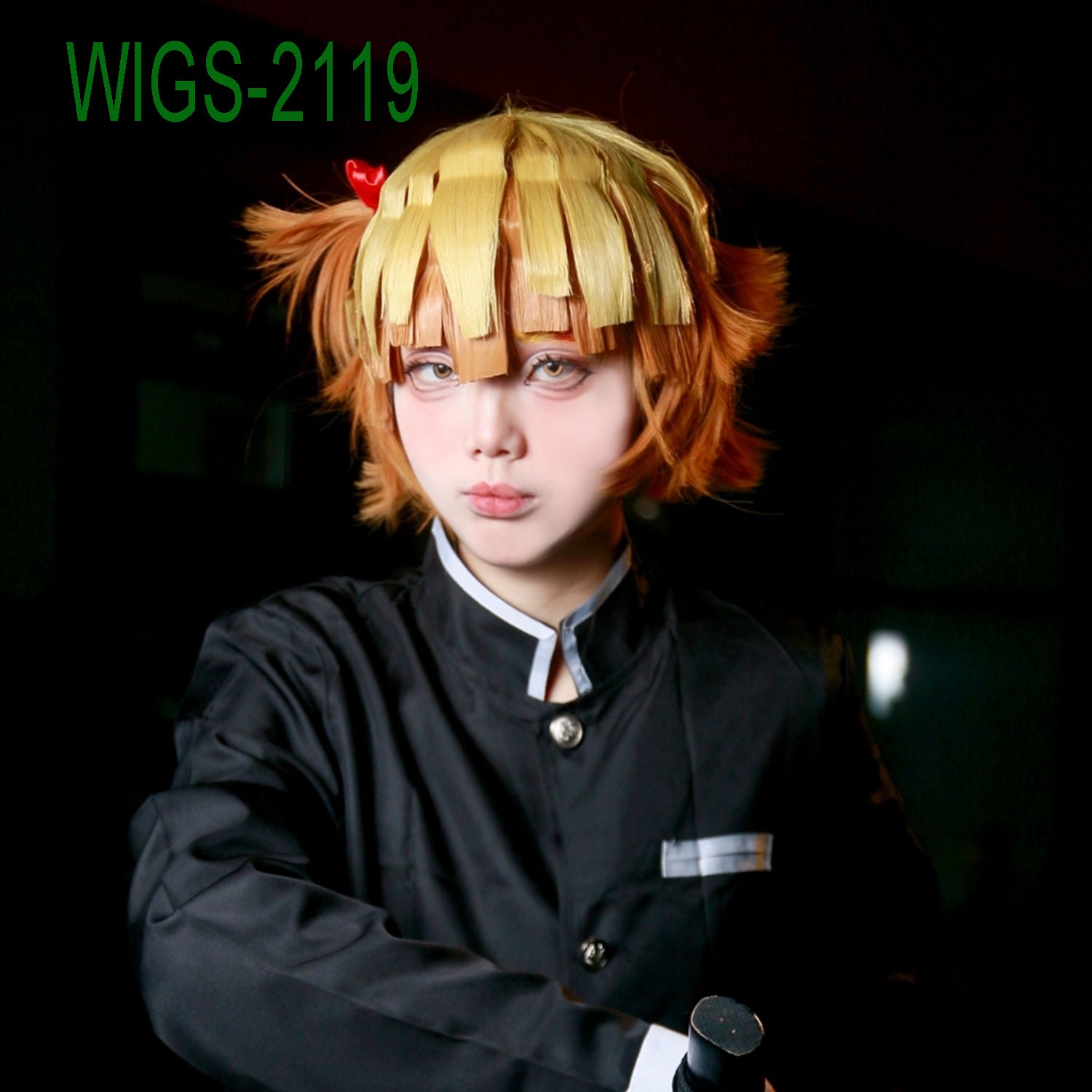 Yellow to Orange Gradient Straight Short Wigs-30cm Anime Cosplay Fake Hair