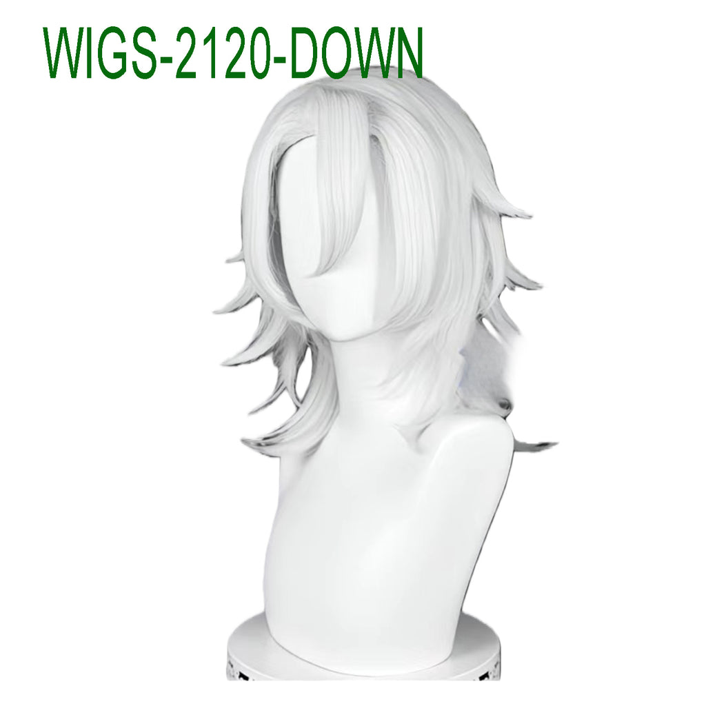 Silver Gray Straight Wigs-35-40cm Anime Cosplay Fake Hair